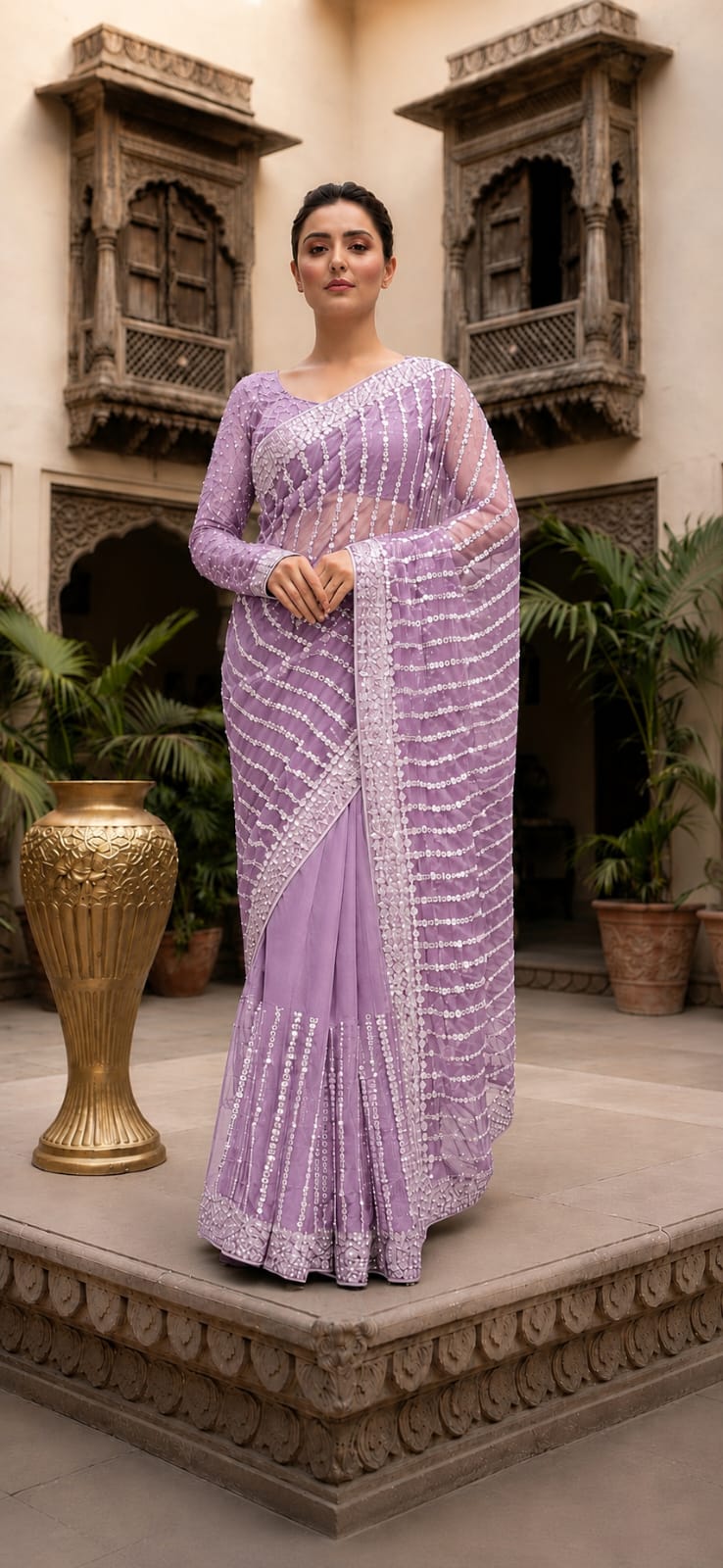 pearl shine saree